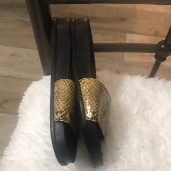 Frame Le Osborne Black Brown Python Embossed Leather Pool Slides size 39.5 / 8.5 - Picture 8 of 11